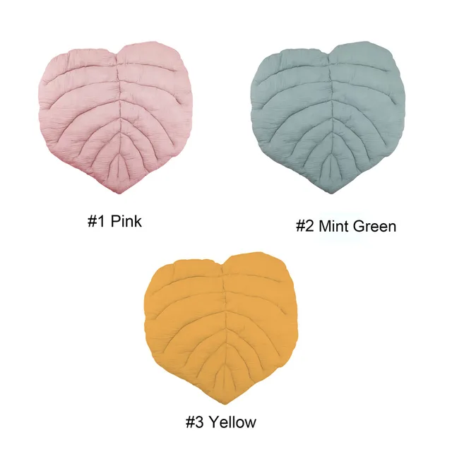 1pc Baby Play Mat Nordic Cotton Soft Leaf Leaves Shape Rugs Crawling Blanket For Children Baby Play Mat Children Room Decoration 4