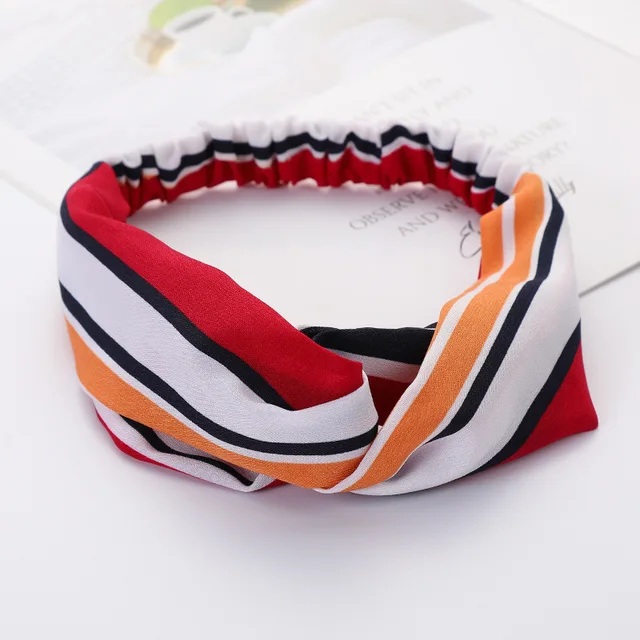 Women Cross Solid color Hair Bands Girls Print Flower Headbands Fashion Turban Make up Hair Accessories FD127 SGT1