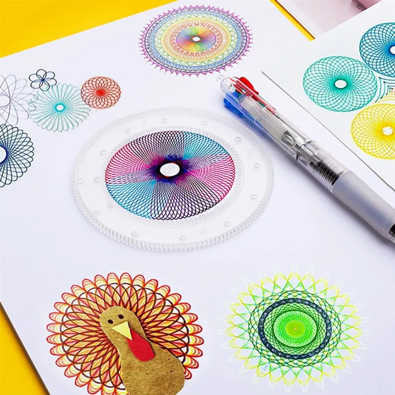 27 шт. Spirograph волшебные игрушки для рисования набор для детей художественное ремесло создание игрушки детская художественная живопись Шаблон Линейка Канцелярские чертежи