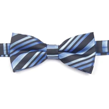 Синий черный полосатый узорный галстук-бабочка с узорами предварительно завязанный Галстук-бабочка s