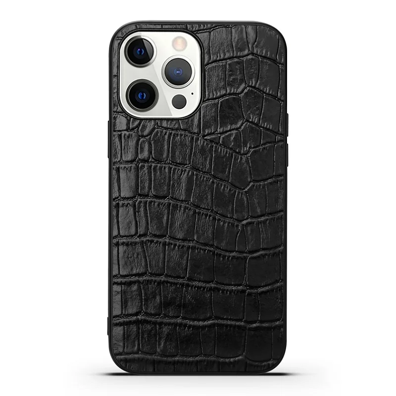 

Чехол из натуральной кожи с надписью инициала имени под заказ для iPhone 13 pro max mini Роскошный милый крокодиловый тонкий защитный чехол
