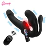 Wireless Strapless Strapon Dildo Vibrator Female 10 Speeds Double Vibrating G Spot Sex Toys for Women Couple Prostate Massager 1