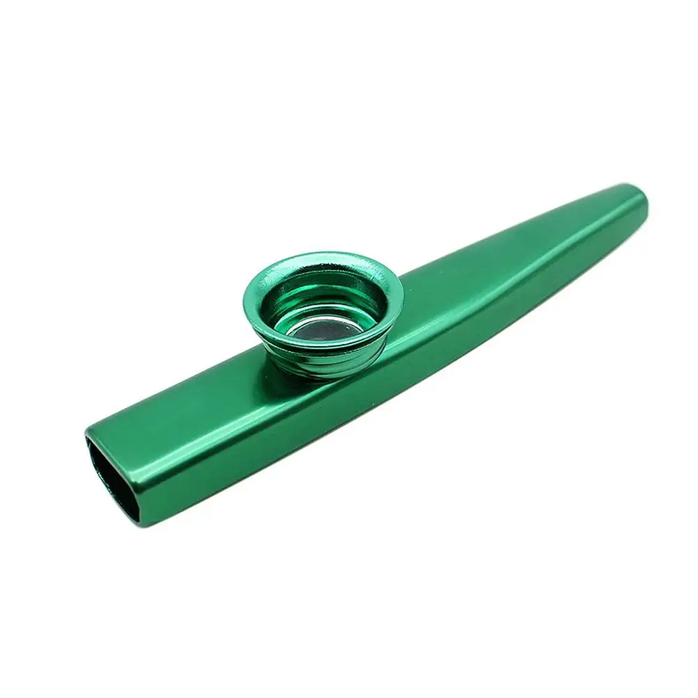 1 шт. металлический казу с 6 kazoo диафрагма для флейты рот флейта губная гармоника для начинающих детей взрослых вечерние подарки музыкальный инструмент - Цвет: green