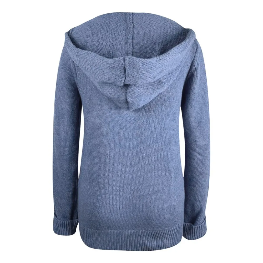 Fashion Long Cardigan Women Fashion Harajuku Loose Button Knit Hooded Sweater Women Casual Oversized Jacket Coat Autumn
