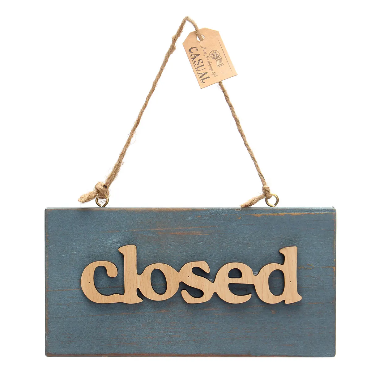 closed Винтажный синий деревянный плакат, деревянный открывающийся, закрывающийся, добро пожаловать, дощечка с надписью для дома, кафе, магазина, двери, Висячие ремесла, украшения - Цвет: closed