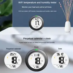 Tuya Smart Temperature And Humidity Detector WiFi Bluetooth-compatible Comfort Clock Light Alarm Smart Life App Control For Home