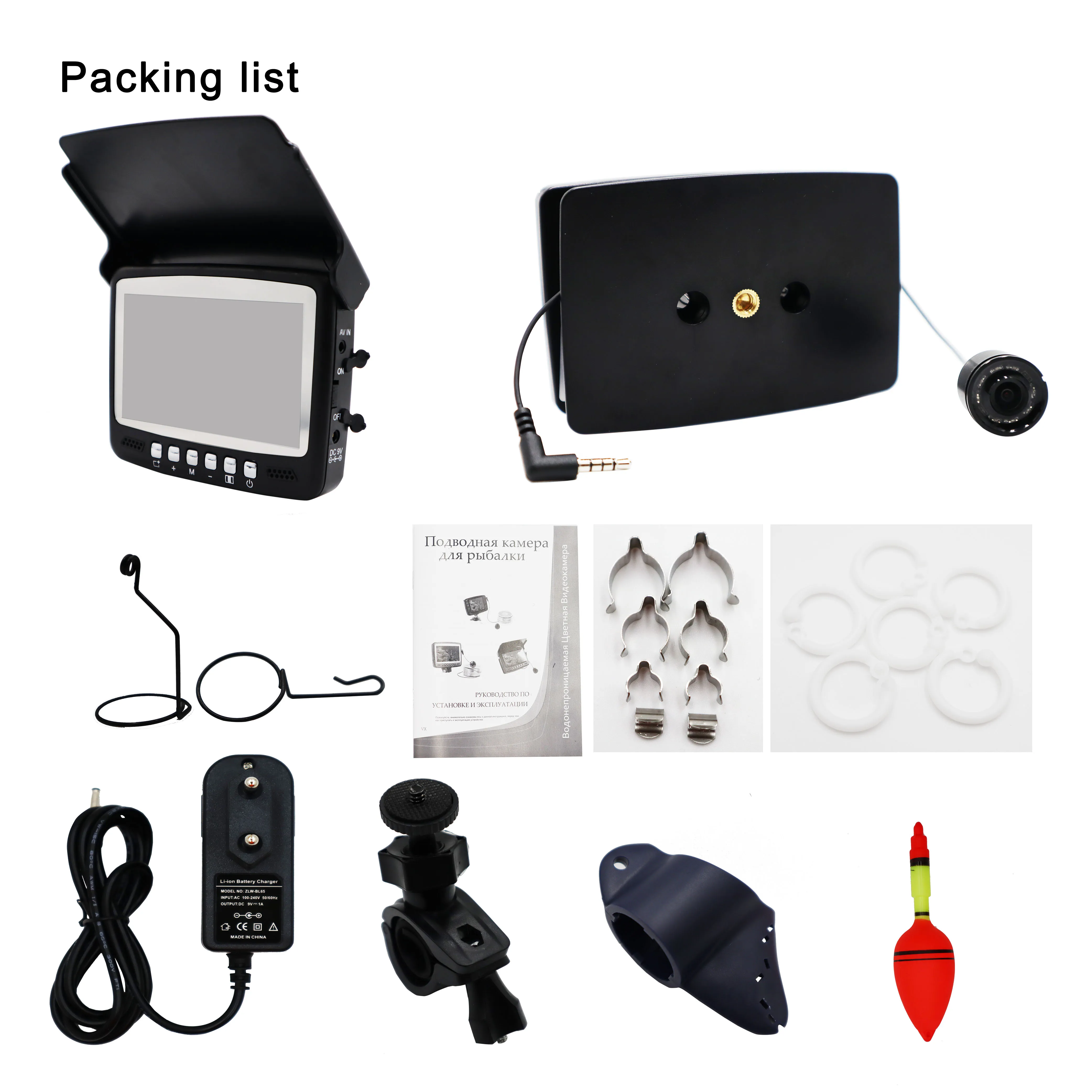 4.3 inch color LCD monitor fishing finder 8 pcs infrared lamp Underwater fishing Ice IP68 waterproof camera