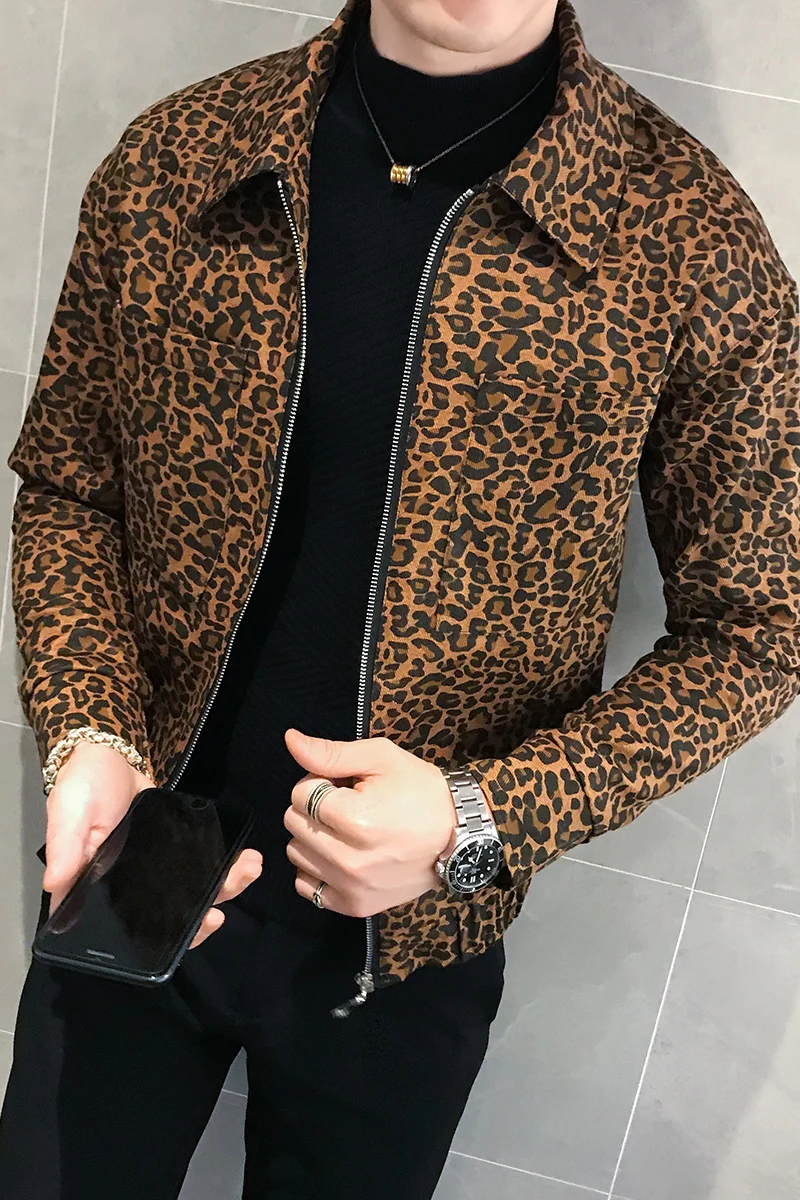 Leopard leather jacket Clearance