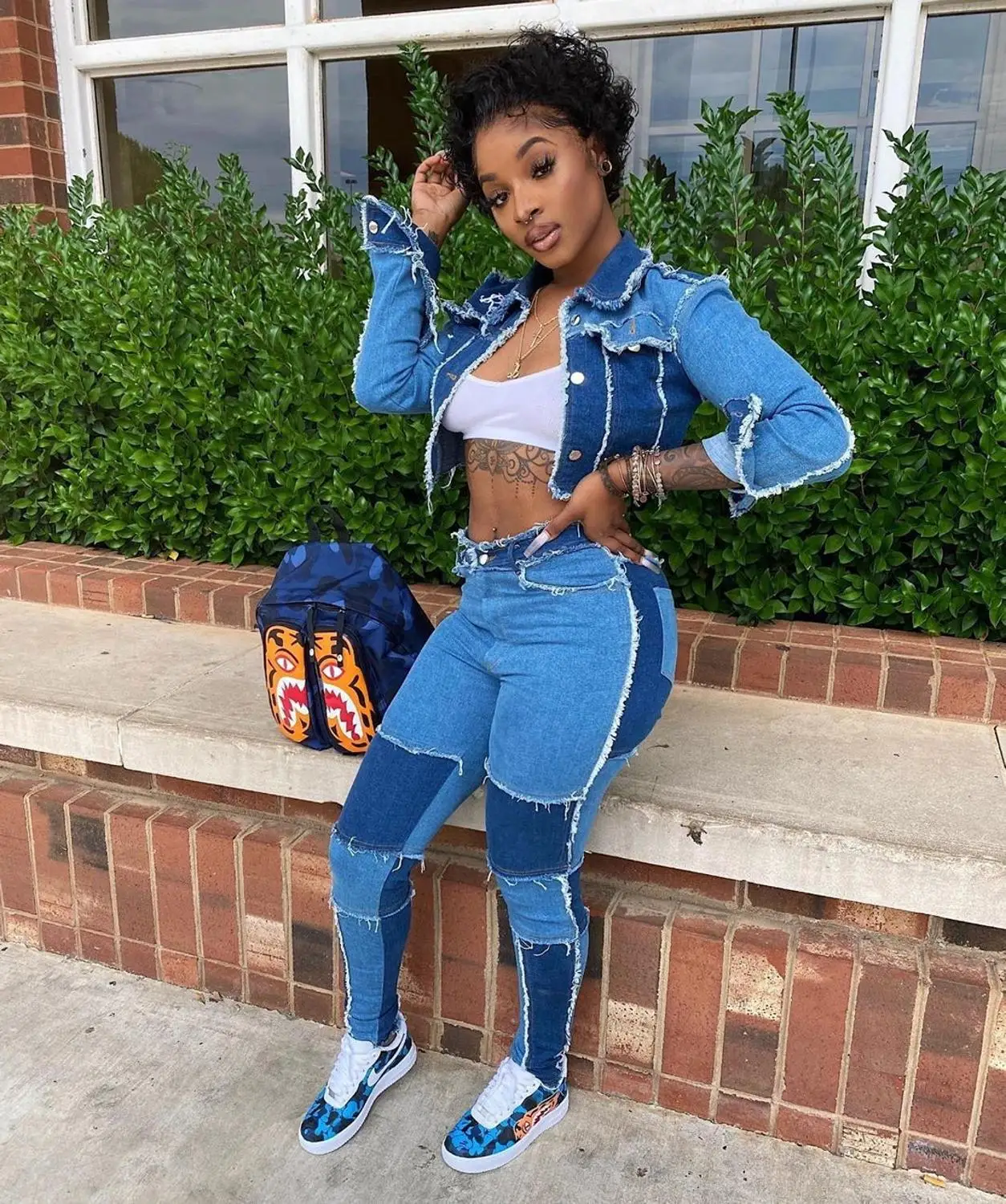 Casual Jeans Suit Two Piece Set Women 