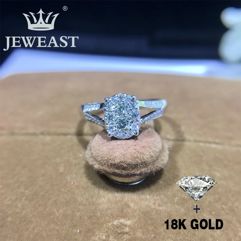 

Natural Diamond 18K Gold Pure Gold Ring Beautiful Gemstone Ring Good Upscale Trendy Classic Party Fine Jewelry Hot Sell New 2019