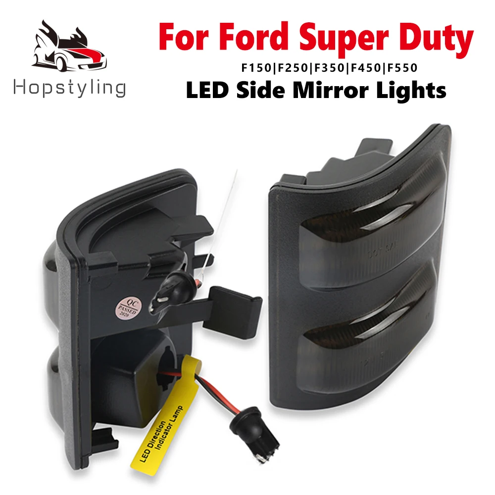 

2Pcs Smoked Lens Amber LED Side Mirror Marker Lamps For 2008-16 Ford F250 F350 F450 Super Duty