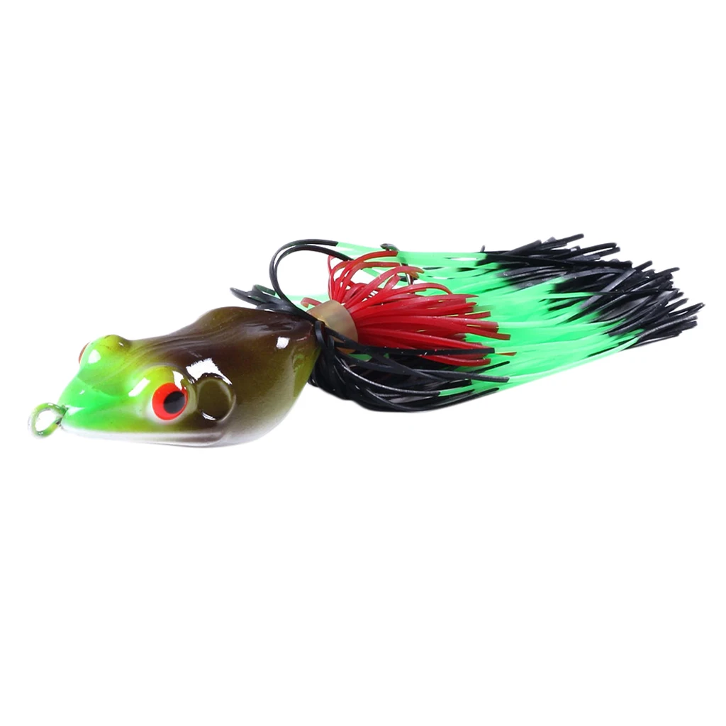 9.8g 11cm Artificial Frog Bait Soft Fishing Lures with Skirts Topwater Frog Baits Crankbait for bass, pike, snakehead, Salmon