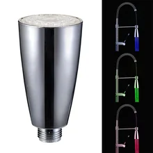 Светящийся светодиодный водопроводный кран, смеситель для душа, кран для ванной, кухонный водопроводный кран RGB, 3 цвета, изменяющий температуру, кран