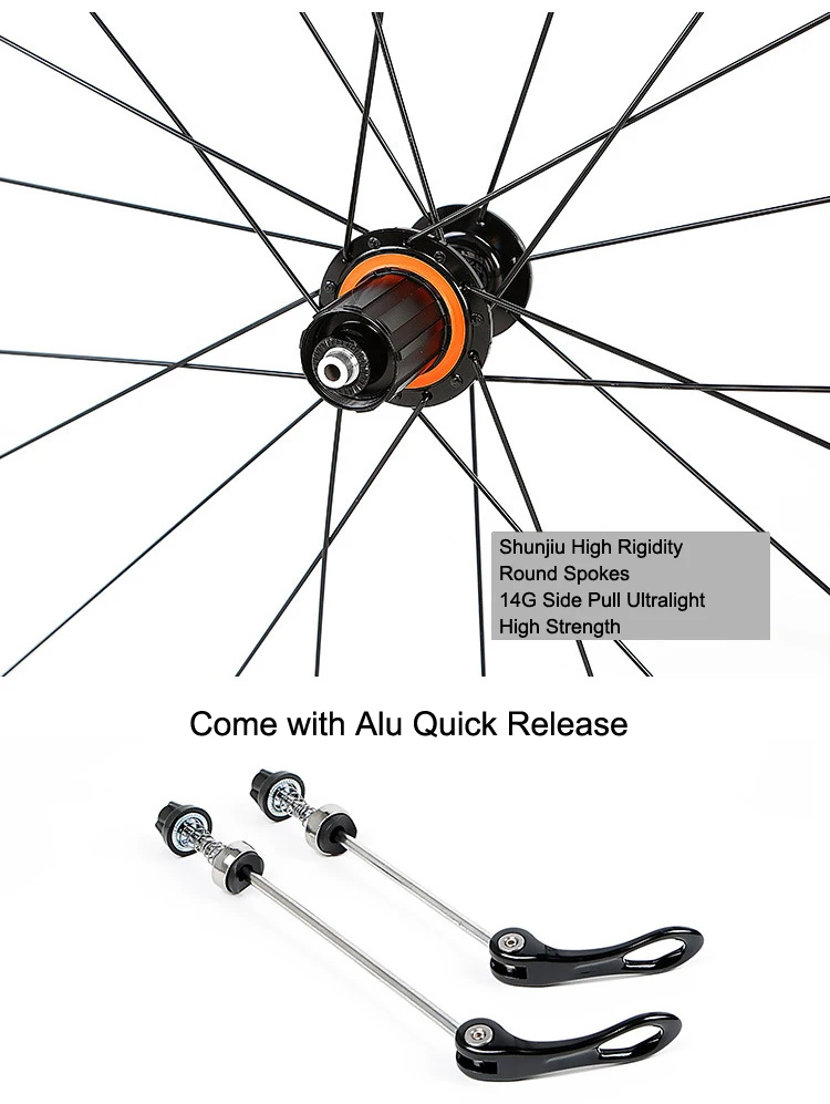 RS2.0 дорожный велосипед 700C Колесная пара AL7005 двойные стенки обода 18H 21H анод укрепление герметичные четыре подшипника сторона тяга спицы светоотражающие