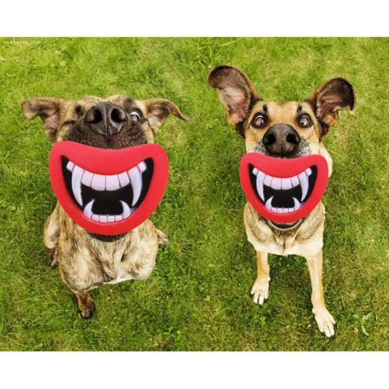 

funny hyena toy devil's lips sound dog play /molar chew puppy bark toy trainingpet supplies