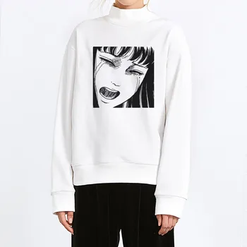 

Focal20 Streetwear Character Print Women Sweatshirt Loose Crew Neck Female Pullovers Casual Spring Autumn Lady Sweatshirts Tops