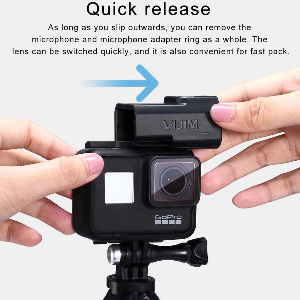 Крепление для микрофона адаптер для экшн-камеры GoPro Hero 7/6/5 производственных работ с оригинальной экшн-камеры Go Pro Чехол wiith Универсальный Холодный башмак адаптер