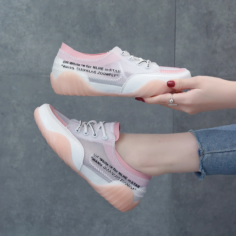 Women Casual Shoes  Summer Mesh Flat Shoes Women Fashion Snaekers Trend Breathable White Shoes Light Popular Student Women Shoes