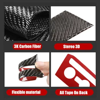 

9pcs/set Carbon Fiber Covers Black Interior Replacement Replaces Parts