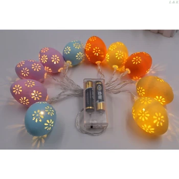 

10 LED Hollow Easter Eggs Shape Fairy String Light Energy Saving Battery Powered PXPC