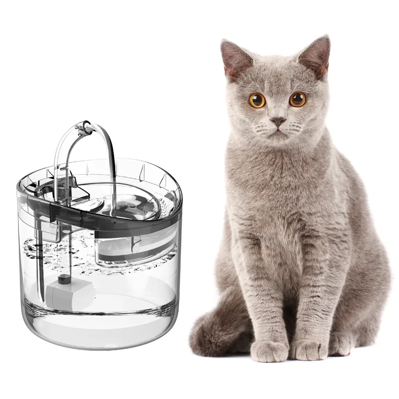 2L Automatic Cat Water Fountain With Faucet Dog Water Dispenser Transparent Drinker Pet Drinking Feeder 2 Filters Motion Sensor