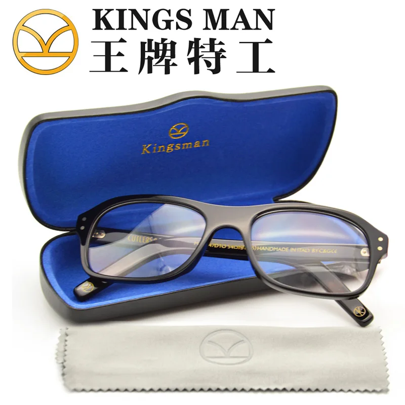 Kingsman очки топ для косплея Ацетат Оправа очки с прозрачными линзами секретный сервис золотой круг Eggys для мужчин британский стиль