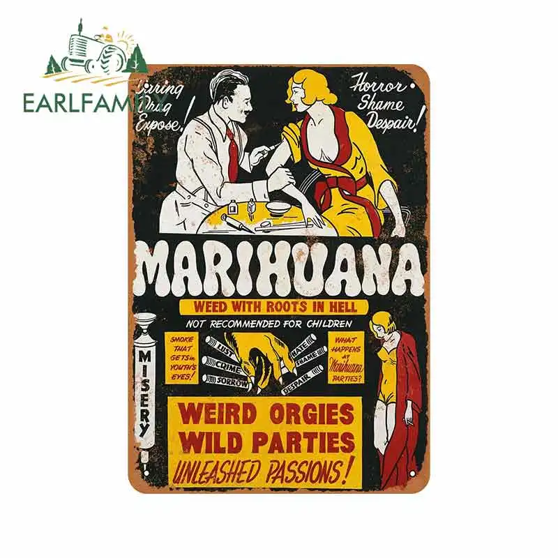 

EARLFAMILY 13cm x 9.1cm For 1936 Weed With Root In Hell Fine Car Decal Vinyl Suitable For VAN Scratch-Proof Sticker Car Stickers