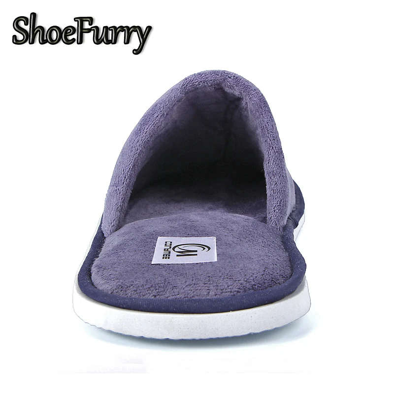 ShoeFurry/зимние тапочки; мужская повседневная домашняя обувь; Мягкие плюшевые теплые домашние тапочки для спальни; мужские и женские портативные тапочки для спа-отеля