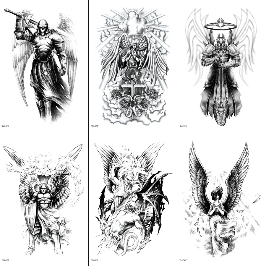 Tatouage Ailes D ange Dechu Signification Autocollants De Tatouage Temporaire, Ailes D'ange, Démon, Art Corporel,  Faux Tatouages Imperméables Pour Hommes Et Femmes - Temporaire Tatouages -  AliExpress