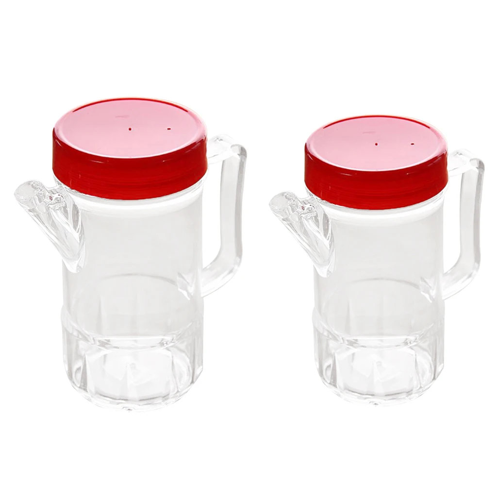 2x Acrylic Olive Oil & Vinegar Bottles Spice Jars Cruet 500ml/380ml for Cooking