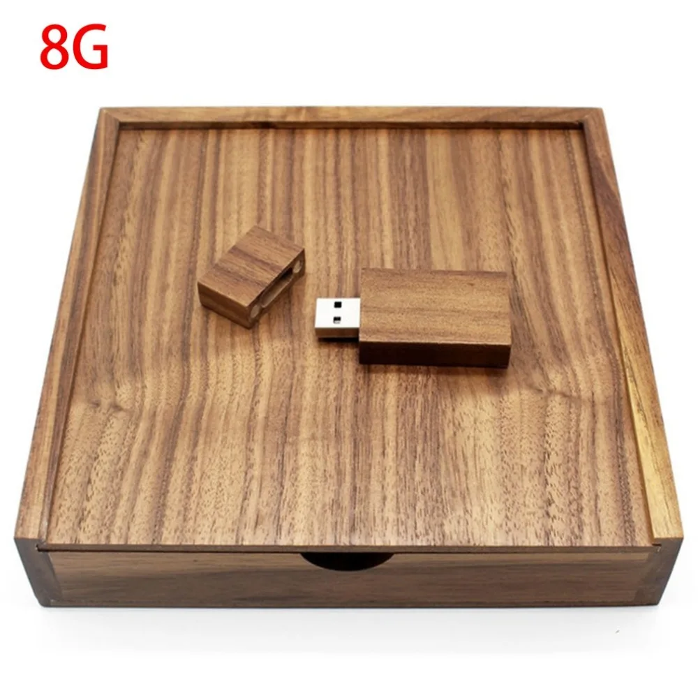 Walnut Wood коробка для фотоальбома USB флэш-накопитель 8 ГБ 16 ГБ 32 ГБ 64 Гб фотография Свадебное устройство для хранения USB2.0 карта памяти