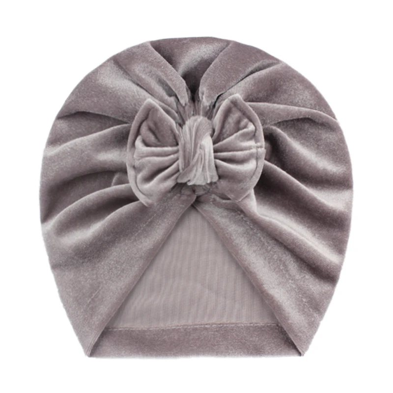 Solid Baby Cotton Beanies Cute Bear Ear Bowknot Turban Hats Sweet Soft 0-4T Elastic Caps For Newborn Baby Boy Girls Headwraps