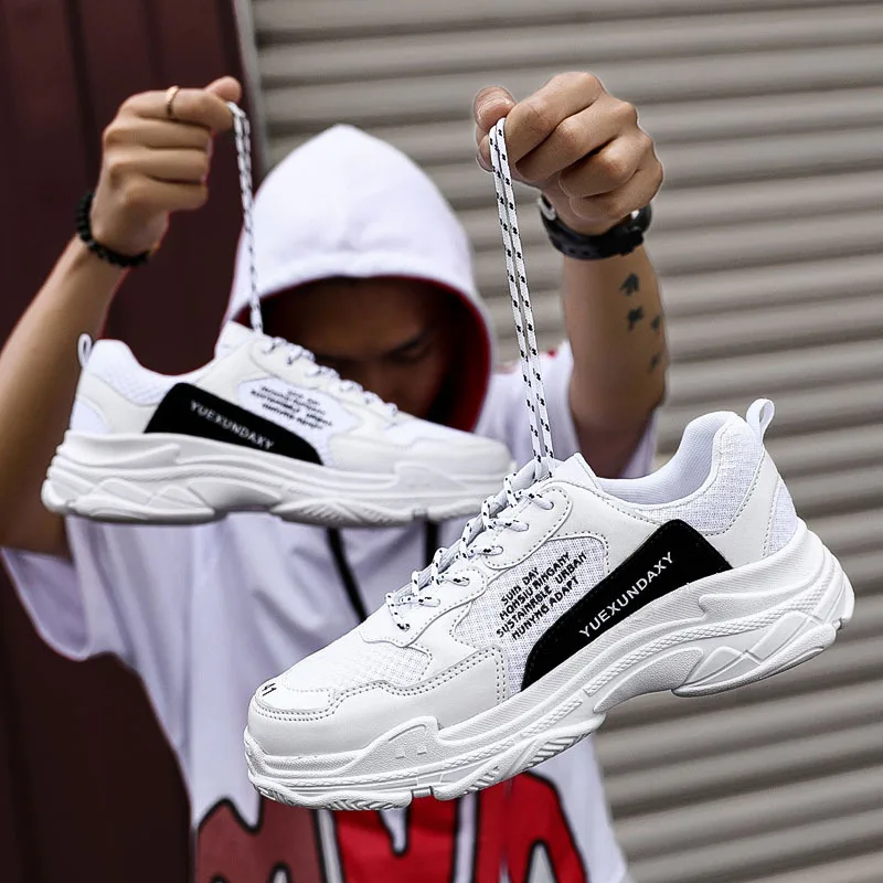 

INS Super Fire Shoe MEN'S SHOES Spring Trendy Shoes Korean-style Ulzzang Harajuku Versatile Dad Shoes White Athletic Shoes