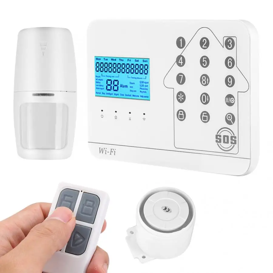 Комплекты системы сигнализации wifi+ GSM+ PSTN домашняя система безопасности беспроводной ИК детектор управление приложением 100-240 В