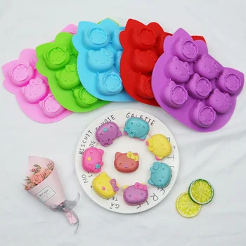 

Baking Mold Chocolate Mold Ice Cube Mold Aromatherapy Gypsum Cute 8 Hole Cartoon Single Expression Cat Head Food Grade Silicone
