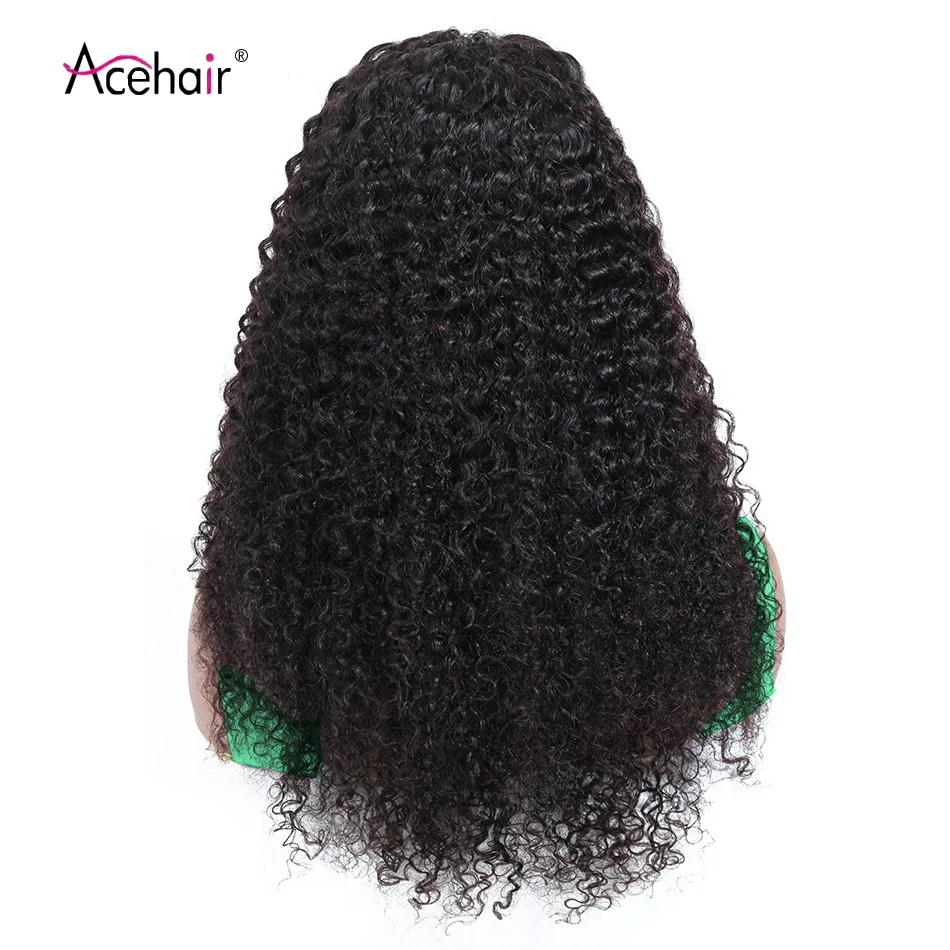 

Ace 13*4 Kinky Curly Human Hair Wig With Baby Hair Peruvian Lace Front Human Hair Wigs For Black Women perruque cheveux humain