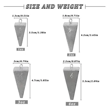 משקולות פרמידה לדיג, משקל עד 40 OZ