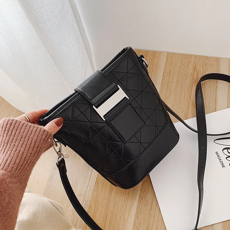

Online Celebrity Small Black Bag Women's 2020 New Style Korean-style Fashion Spiraea Textured Shoulder Bag Western Style Versati