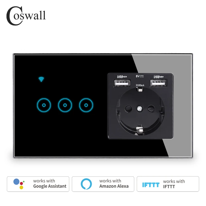 coswall interruptor de parede smart life wi fi tomada 01
