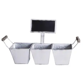 

French Retro Wrought Iron Vase Flower Home Furnishing European Flower Pot Bucket Classical Floral Home Garden Decoration