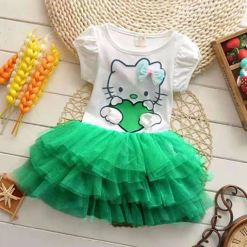 NEW Princess/"hello kitty/" printed Tutu Birthday Party dresses 1-4Yrs