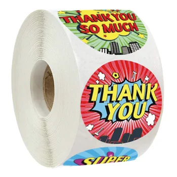 

500 PCS Round Reward Stickers Thank You Sticker Adhesive Label Gift Decoration Mailing Supplies Festival Company Giveaway