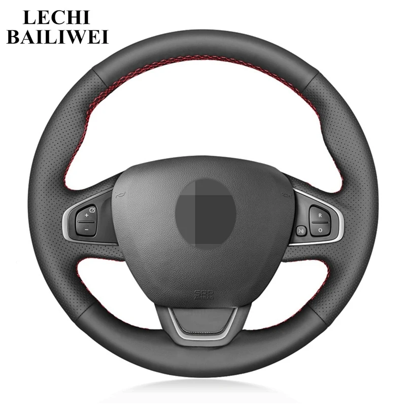 

Artificial Leather DIY Black Hand sewing Car Steering Wheel Cover for Renault Clio 4 (IV) Kaptur 2016-2019 Captur 2016-2019
