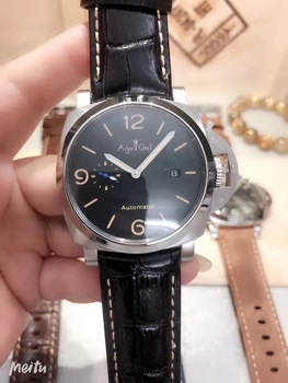 

Luxury Brand New Men Automatic Mechanical Sapphire Silver Stainless Steel 3 Day Luminous 1950 Sport Watch Blue Black Leather AAA