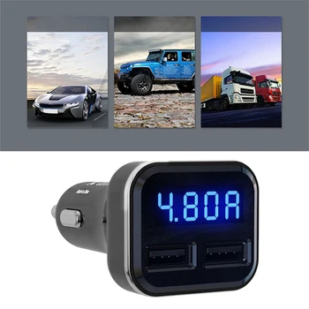 

Universal Dual USB 4.8A LED Car Charger Intelligent Voltage Current Detection Auto Mobile Phone Fast Charging Adapte