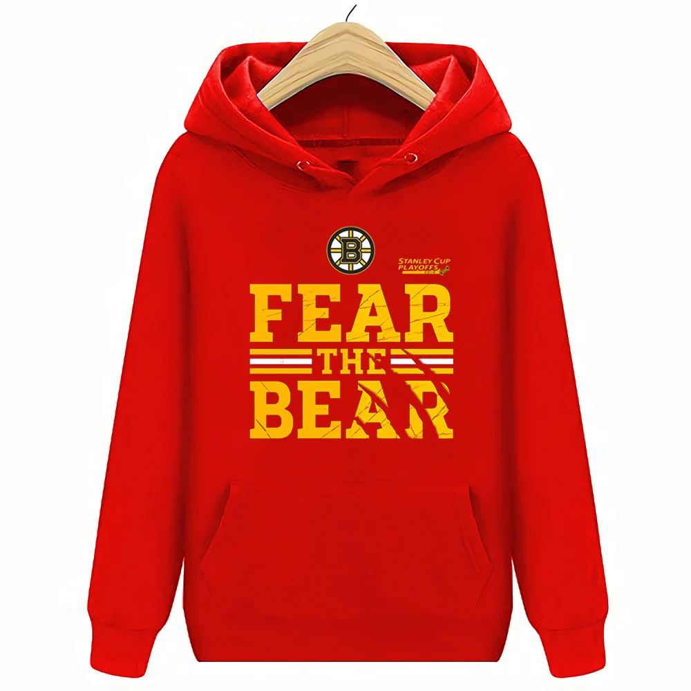 Красный Boston Harajuku черная футболка Брюинс футболка Кубок Стэнли Плей офф Fear толстовки и свитшоты - Цвет: Красный