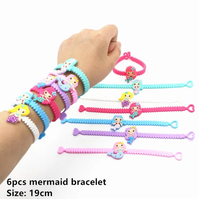 6pcs-M Braceldt Вечерние принадлежности Русалочки, декоративный баннер с воздушным шаром, сувениры для вечеринки ко дню рождения, детские украшения для вечеринок на день рождения - Цвет: 6pcs-M Braceldt