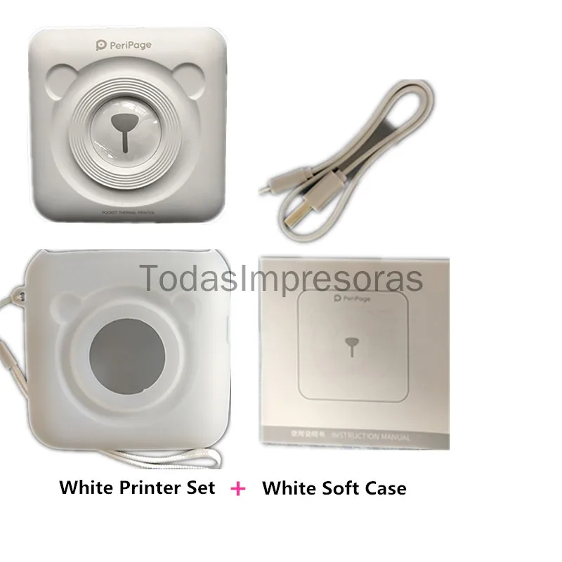 Peripage Mini Ink-free Portable Photo Printer Thermal BT 4.0 Wireless Pocket Label Printer iOS Android Soft Case Foto Imprimante 3