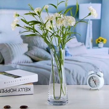 

Creative Transparant High Waist Glass Vase Home Decoration Art Vases Green Plants Holder Ornament Wedding Accessories Figurine