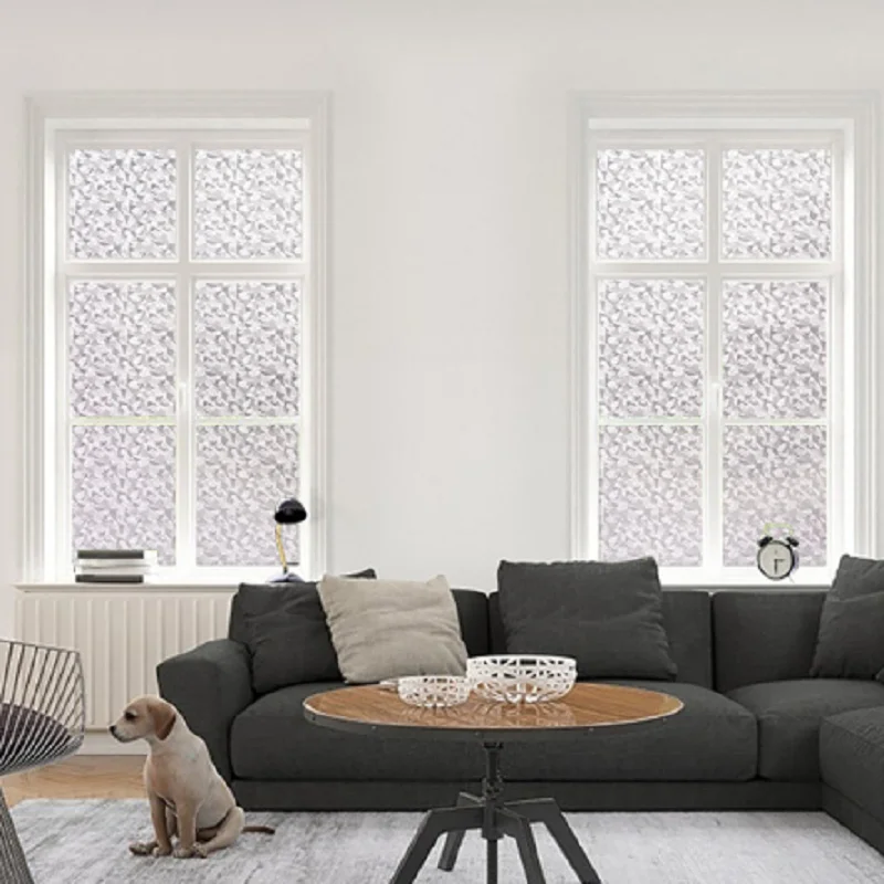 Opaque Window Film Static Cling Heat-Control Privacy Protection Reusable Removable Glass Film For Window Door Cabinet Table